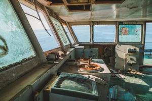 Abandoned ferry boat photo