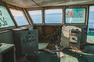 Abandoned ferry boat photo