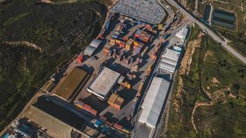 Aerial view of industrial area photo