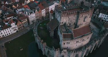 Aerial View of the Ghent Center in Belgium video