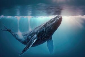 Humpback whale in the ocean. photo
