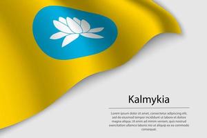 Wave flag of Kalmykia is a region of Russia vector