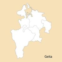 alto calidad mapa de geita es un región de Tanzania vector