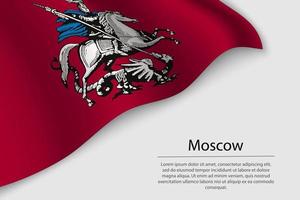 Wave flag of Moscow is a region of Russia vector