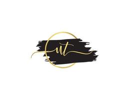 inicial Utah firma carta, firma Utah lujo cepillo logo icono diseño vector