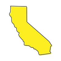 Simple outline map of California is a state of United States. St vector