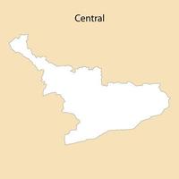 High Quality map of Central is a region of Ghana vector