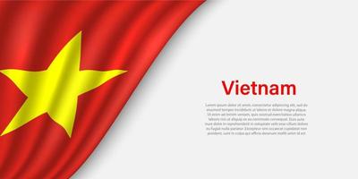 Wave flag of Vietnam on white background. vector