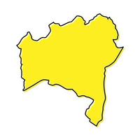 Simple outline map of Bahia is a state of Brazil. Stylized line vector