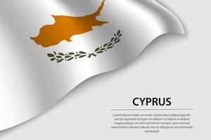 Wave flag of Cyprus on white background. Banner or ribbon vector