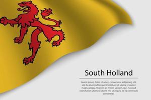 Wave flag of South Holland is a province of Netherlands. Banner vector