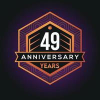 49º año aniversario celebracion resumen logo diseño en ventaja negro antecedentes vector modelo