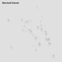 3d isometric map of Marshall Islands isolated with shadow vector