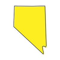 Simple outline map of Nevada is a state of United States. Styliz vector