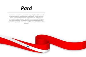 Waving ribbon or banner with flag of Para vector