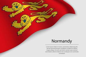 Wave flag of Normandy is a region of France. Banner or ribbon vector