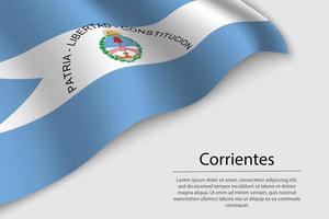 Wave flag of Corrientes is a state of Argentina vector