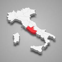 región ubicación dentro Italia 3d mapa modelo para tu diseño vector