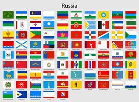 conjunto banderas de el regiones de Rusia, todas rusos provincia bandera vector