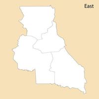 High Quality map of East is a province of Cameroon vector