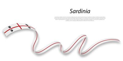 Waving ribbon or stripe with flag of Sardinia vector