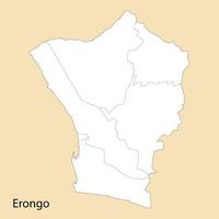 alto calidad mapa de erongo es un región de Namibia vector