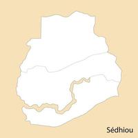 alto calidad mapa de sedhiou es un región de Senegal, vector