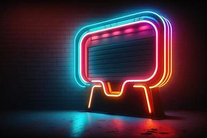 Glowing Wall Decoration with Neon Colored Elements photo