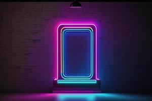 Digital Sign Effect Background with Neon Lighting photo