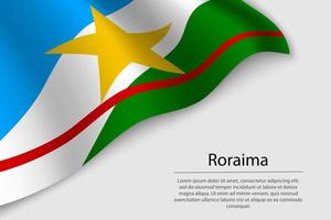 Wave flag of Roraima is a state of Brazi vector