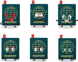 pasaporte dibujos animados en personaje con no expresión vector