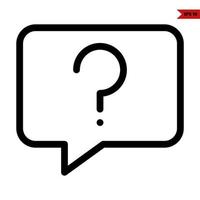 question mark in speech bubble cmmunication line icon vector