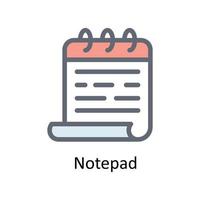 Notepad Vector Fill outline Icons. Simple stock illustration stock