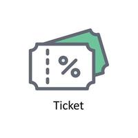 Ticket Vector Fill outline Icons. Simple stock illustration stock