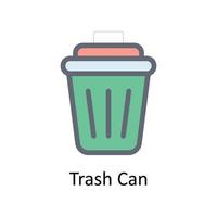 Trash Can Vector Fill outline Icons. Simple stock illustration stock