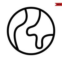 earth line icon vector