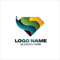 Diamond Logo With Colorful Gradient Color vector