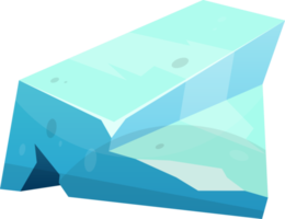 Blue ice crystal in cartoon style png