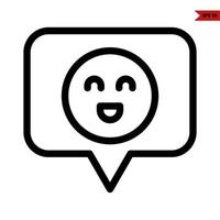 emoticon in speech bubble line icon vector