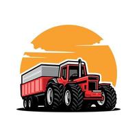 agriculture farming tractor illustration vector