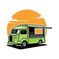 retro taco food truck illustration vector