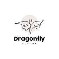 Dragonfly Logo, Flying Animal Vector, Luxurious Elegant Simple Minimalist Design, Illustration Template Icon vector