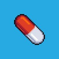 Pixel art illustration capsule pill. Pixelated pills. medical capsule pills pixelated for the pixel art game and icon for website and video game. old school retro. vector