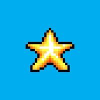 Pixel art illustration star. Pixelated star. shining star pixelated for the pixel art game and icon for website and video game. old school retro. vector