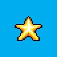 Pixel art illustration star. Pixelated star. shining star pixelated for the pixel art game and icon for website and video game. old school retro. vector