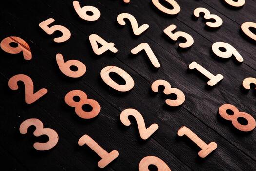 Background of numbers. from zero to nine. Finance data concept. Mathematic. Seamless pattern with numbers. financial crisis concept. Business success. photo
