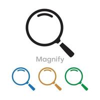 Magnify or search icon isolated flat design vector illustration.