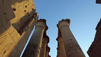 kolommen in de luxor tempel gedurende zonsondergang, Egypte video