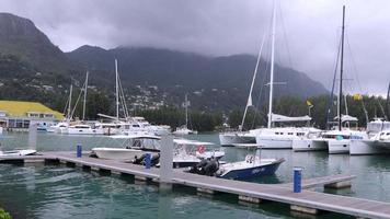 Yachts and boats in the Seychelles Marina, Eden Island video