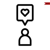 person with love in speech bubble line icon vector